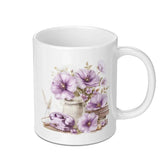 Floral Telephone Mug, Purple Flowers, Vintage Phone, Book Lover, Coffee Mug, Tea Cup, Gift Idea, Home Decor, Unique Mug - Tawshia